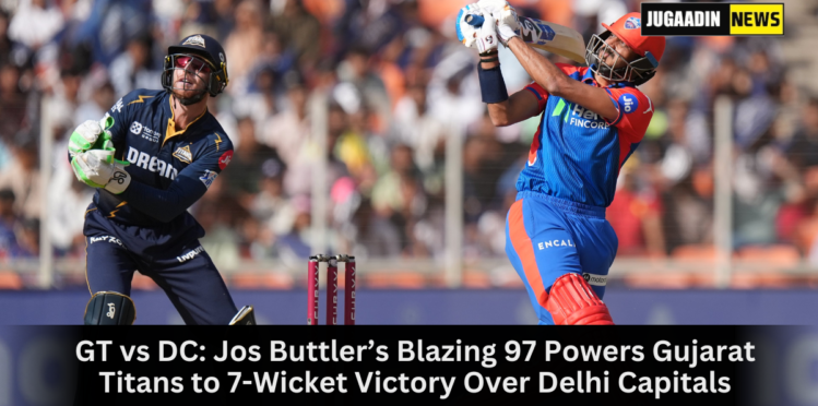 Jos Buttler celebrates his unbeaten 97* in GT vs DC IPL 2025 match