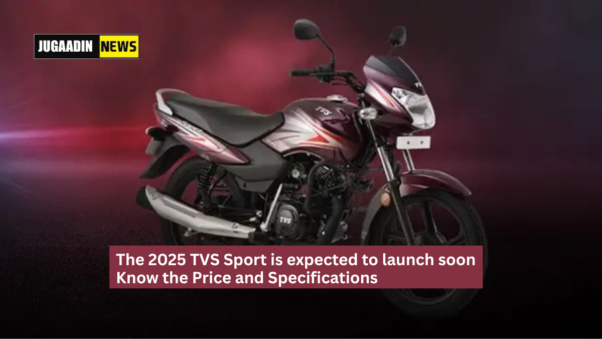 2025 TVS Sport motorcycle in a sleek new design, showcasing its sporty styling, modern features, and efficient engine for daily commutes.
