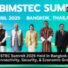 Leaders of BIMSTEC member countries at the 6th Summit in Bangkok, April 2025, discussing regional cooperation and connectivity.