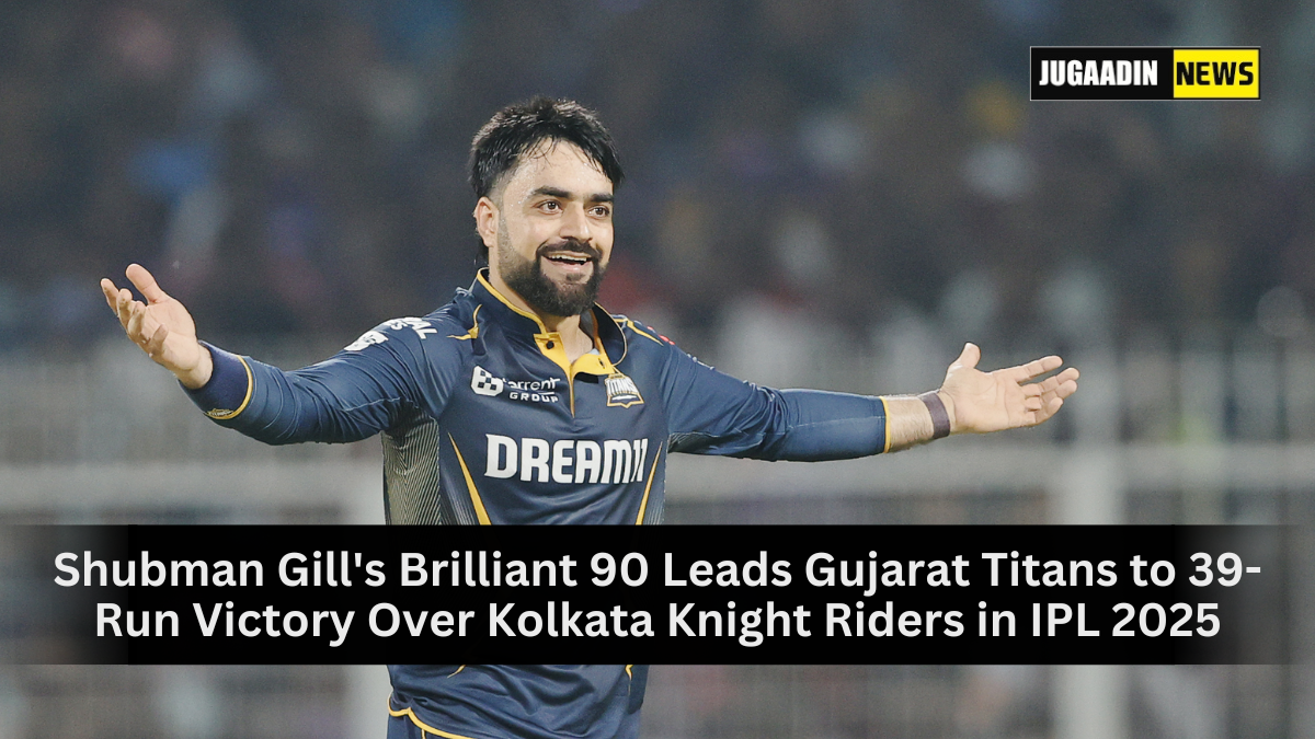 Shubman Gill playing a shot during IPL 2025 match between Gujarat Titans and Kolkata Knight Riders.