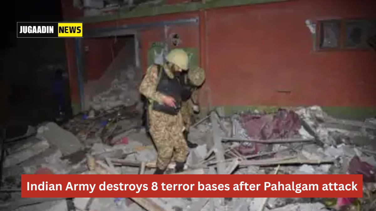 Visual of destroyed terror base after Indian Army strike