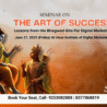 Poster for HIDM seminar titled 'The Art of Success: Lessons from the Bhagwad Gita for Digital Marketers', featuring images of Lord Krishna and Arjuna from the Mahabharata, with guest speaker Acharya Sachin Dixit. Event date: June 27, 2025, at Hisar Institute of Digital Marketing.