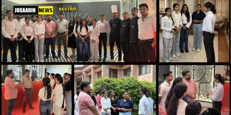 tudents of Hisar Institute of Digital Marketing during their industrial visit to Vibes Restaurant at Gymkhana Club, Hisar, interacting with staff, owners, and exploring hospitality operations under the mentorship of Mr. Manmohan Singla.