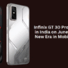 Two color variants of the Infinix GT 30 Pro smartphone, showcasing a bold gaming-centric design in black and silver finishes.