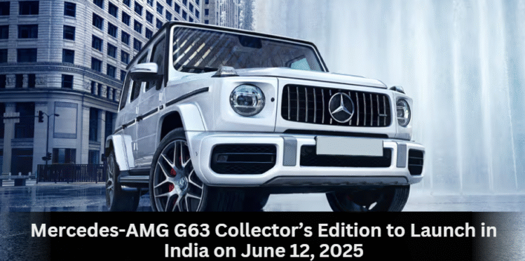White Mercedes-AMG G63 Collector’s Edition SUV, front-angle view, parked against a city-scape and fountain backdrop.