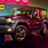 Mahindra Thar Facelift 2025 SUV in rugged outdoor setting, showing front and side profile