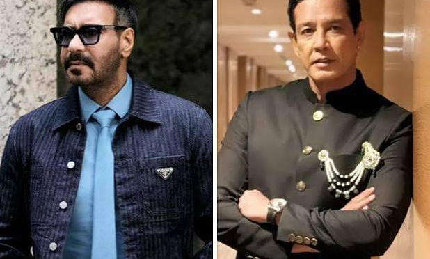 Ajay Devgn and Anup Soni featured in a promotional image announcing Ajay Devgn as the new host of Crime Patrol.