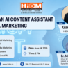 HiDM seminar poster on “ChatGPT – An AI Content Assistant for Digital Marketing,” featuring host Ganesh Jindal, mentor Er. Manmohan Singla, seminar highlights, date, time, and HiDM contact details.
