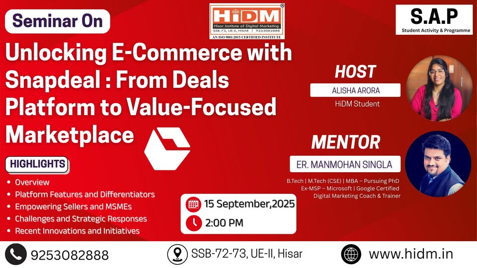 seminar on e-commerce with snapdeal