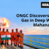 Offshore workers holding the Indian flag during an ONGC gas exploration operation in the Mahanadi Basin.