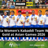 Indian women’s kabaddi team holding gold medals after winning at Asian Games 2026