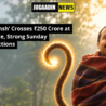 Hanuman Ansh film poster featuring a spiritual figure inspired by Neem Karoli Baba with a glowing Hanuman tail in a forest setting.