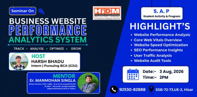 seminar on business website performance analytics system