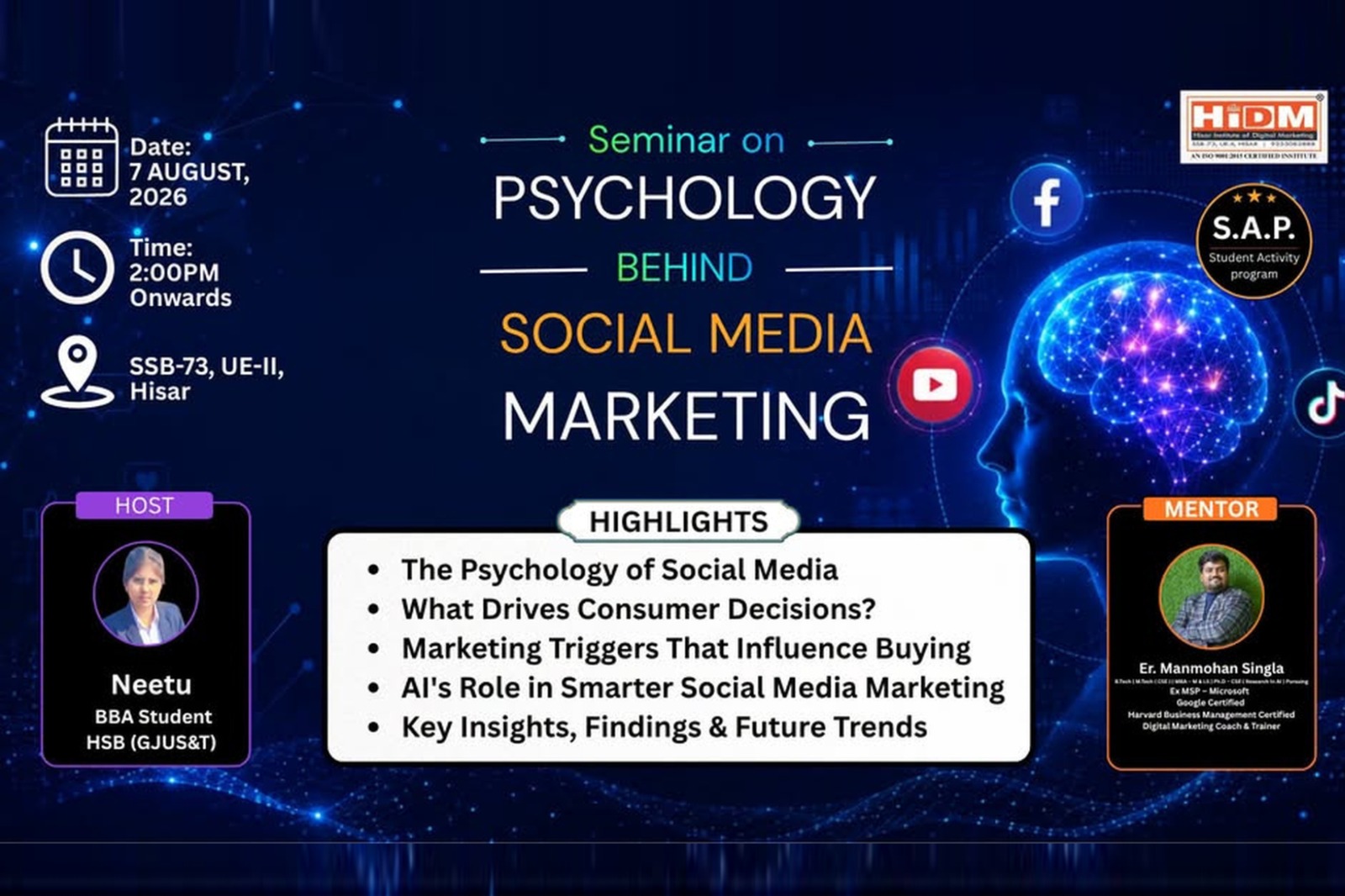 seminar on psychology behind social media marketing