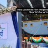 India’s first indigenous Fleet Support Ship INS Surya during its launch ceremony at Hindustan Shipyard Limited in Visakhapatnam