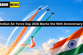 Indian Air Force Day 2026 94th anniversary with fighter jets, tricolour smoke trails and Indian flag