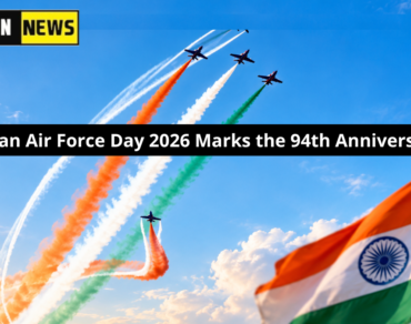 Indian Air Force Day 2026 94th anniversary with fighter jets, tricolour smoke trails and Indian flag