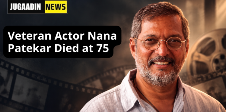 Veteran actor Nana Patekar featured in a cinematic film-themed background